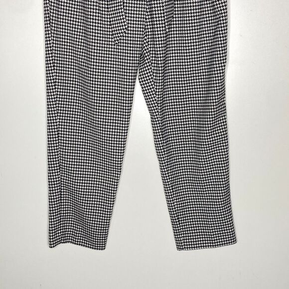 H&M Houndstooth High Waist Paperbag Belted Ankle Pant Women's Size 8 - Picture 5 of 8